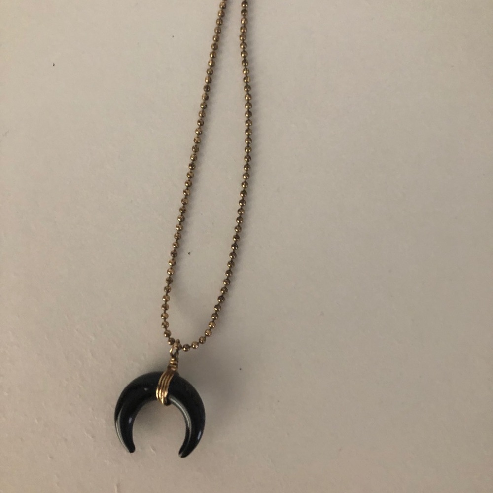Black crescent necklace